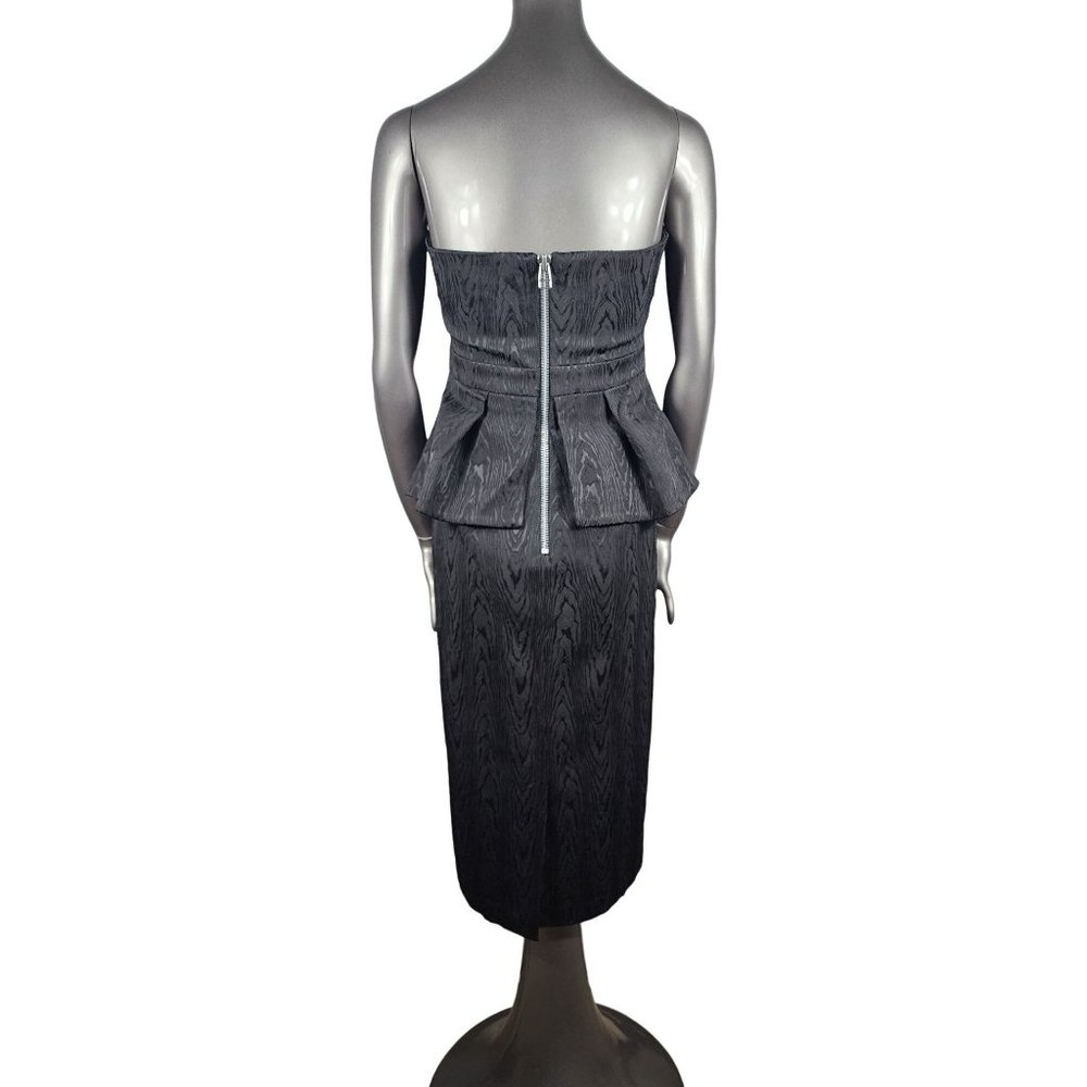 Veronica Beard NWT Strapless Black Dress 12 Peplum Allyson Silver Zip - Picture 4 of 6